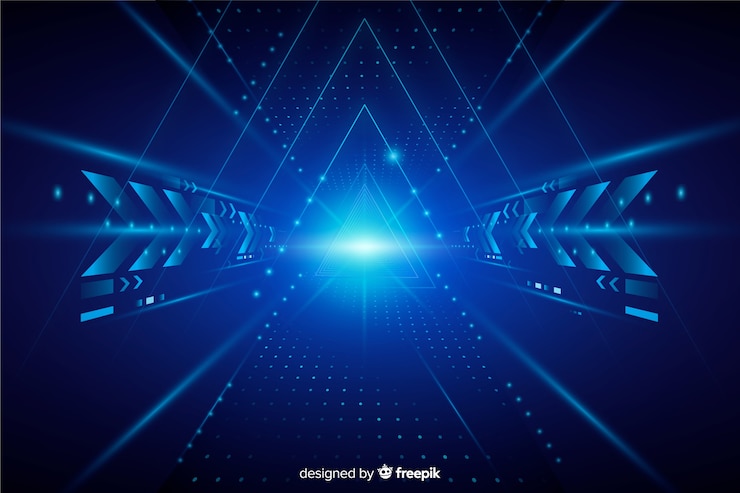 Vetor grátis fundo de túnel de luz de tecnologia realista