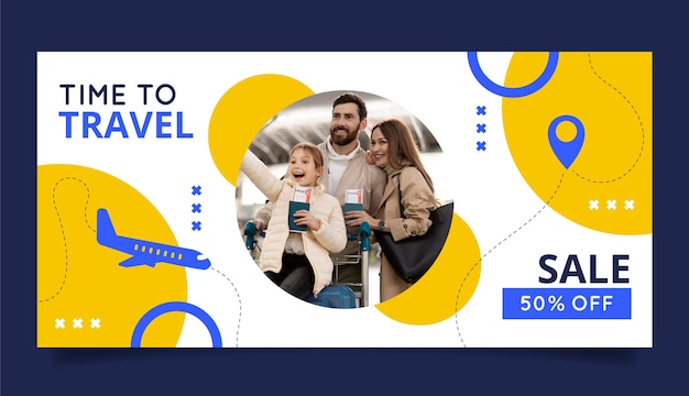 Fundo de venda de agência de viagens plana desenhada à mão