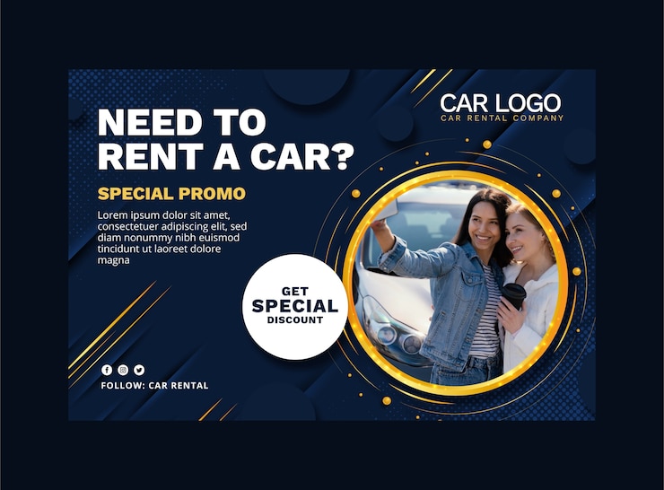 Vetor grátis fundo de venda de aluguel de carros de design plano