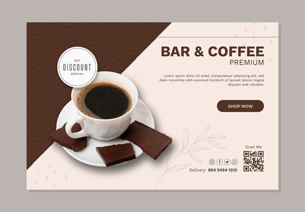 Fundo de venda de café design plano