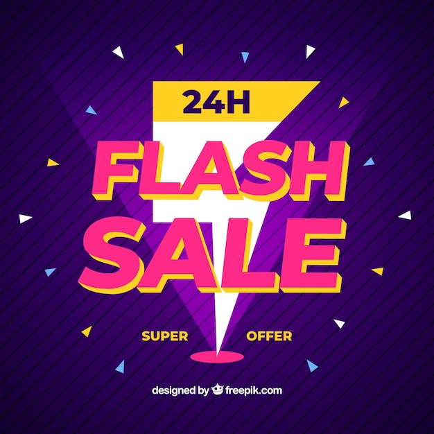 Fundo de venda de flash com estilo plano