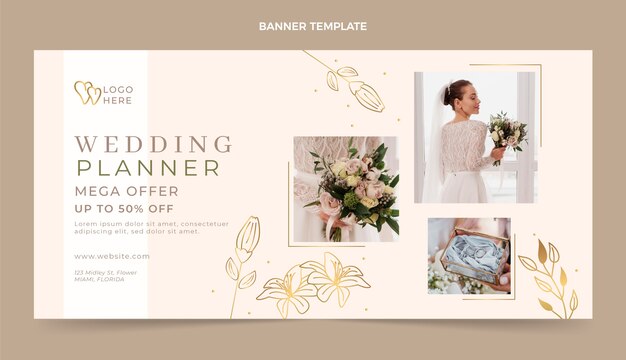 Fundo de venda de planejador de casamento plano