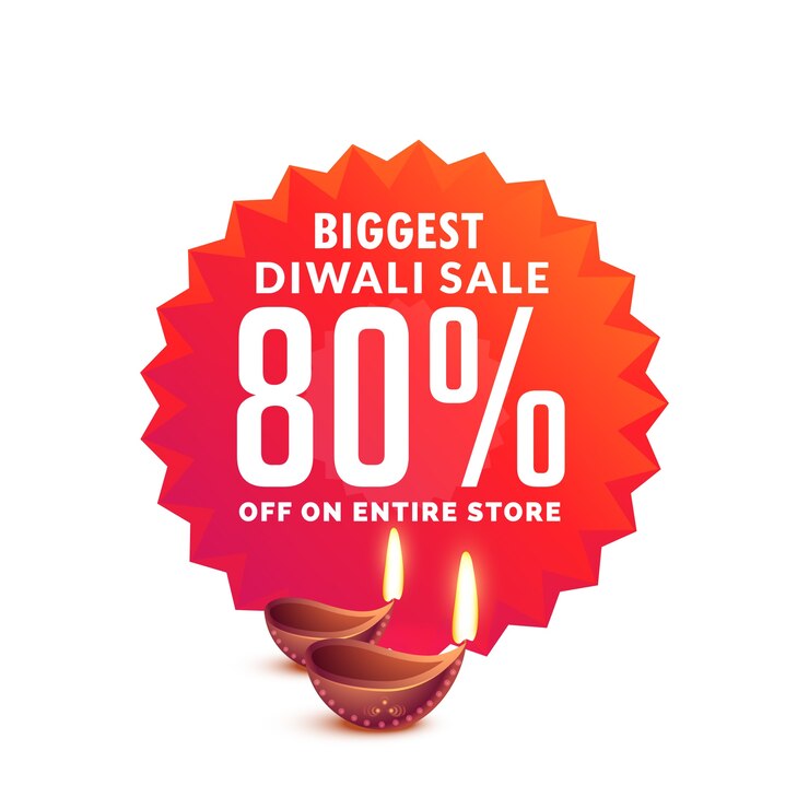 Vetor grátis fundo de venda diwali com lâmpadas diya