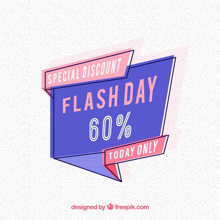 Vetor grátis fundo de venda flash em estilo plano