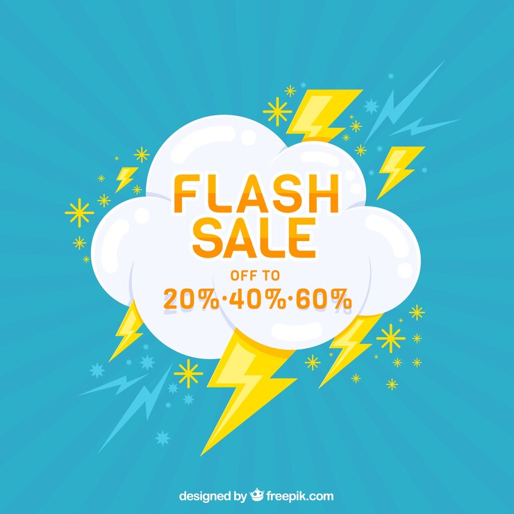 Vetor grátis fundo de venda flash em estilo simples
