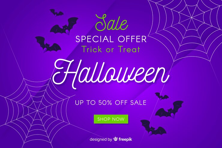 Vetor grátis fundo de vendas de halloween em estilo simples