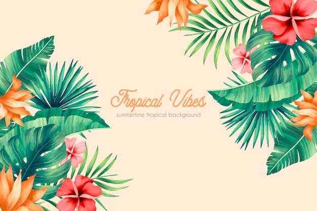 Fundo de verão com vibrações tropicais