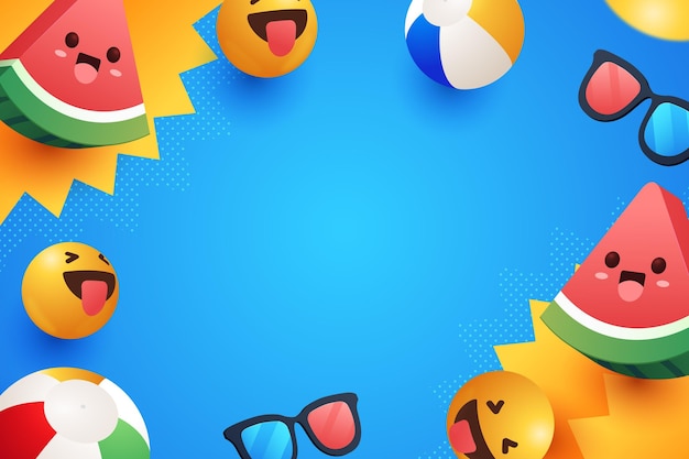 Fundo de verão realista emoji