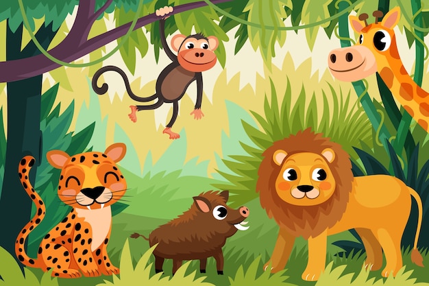 vetor ilustração do uma fofa desenho animado macaco. africano e selva  animais. crianças imprimir. 27483871 Vetor no Vecteezy