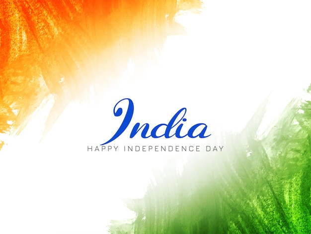 Fundo decorativo aquarela do dia da independência indiana tricolor