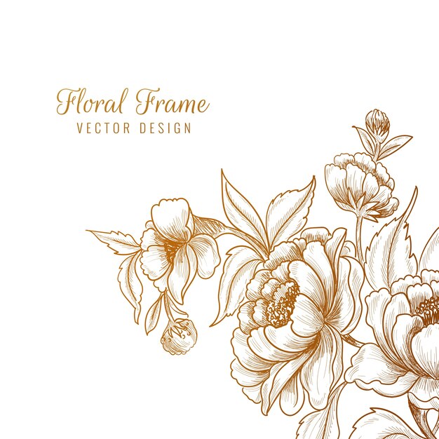 Fundo decorativo bonito com moldura floral