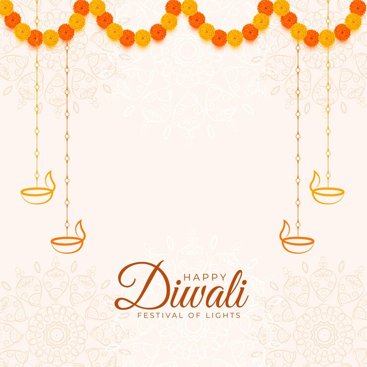 Vetor grátis fundo decorativo branco tradicional de diwali feliz
