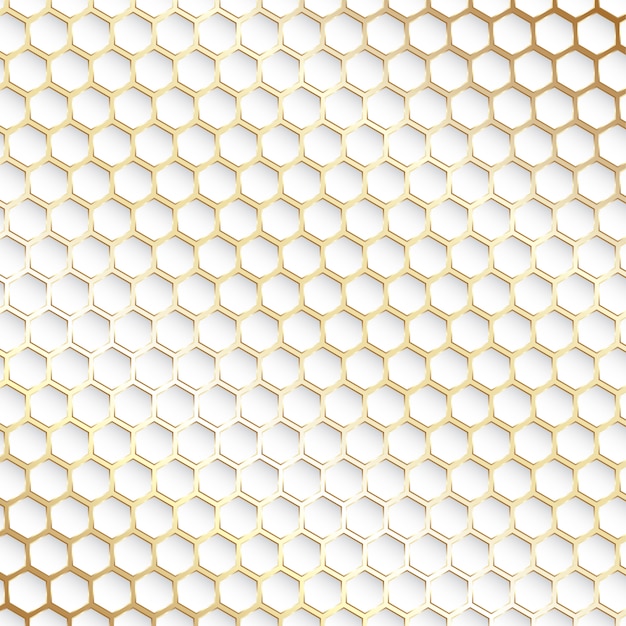Vetor grátis fundo decorativo com padrão hexagonal dourado e branco