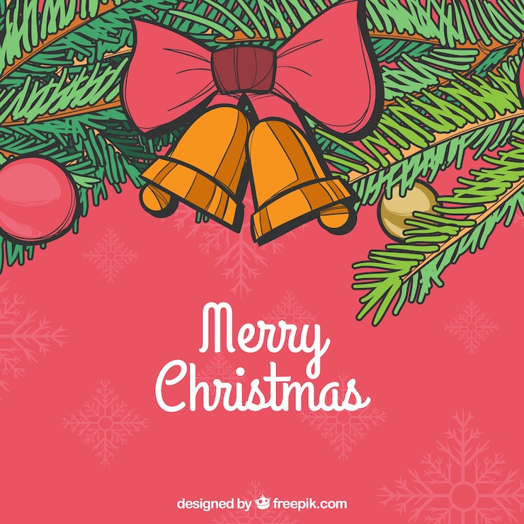 Vetor grátis fundo decorativo de natal com elementos naturais