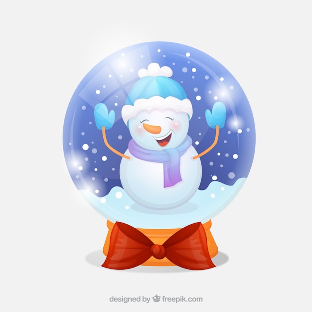 Fundo decorativo de snowglobes de natal