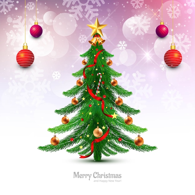 Vetor grátis fundo decorativo do cartão do feriado da árvore de natal