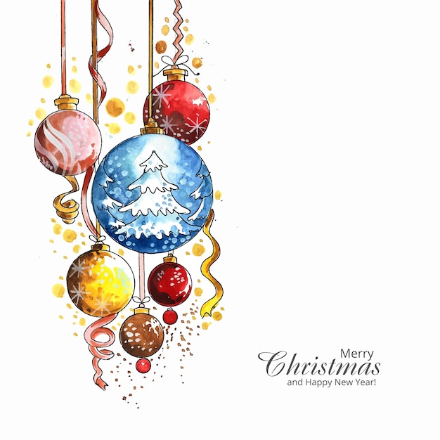 Vetor grátis fundo decorativo do feriado de bolas coloridas de natal