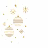 Vetor grátis fundo decorativo elegante de feliz natal nas cores branco e dourado