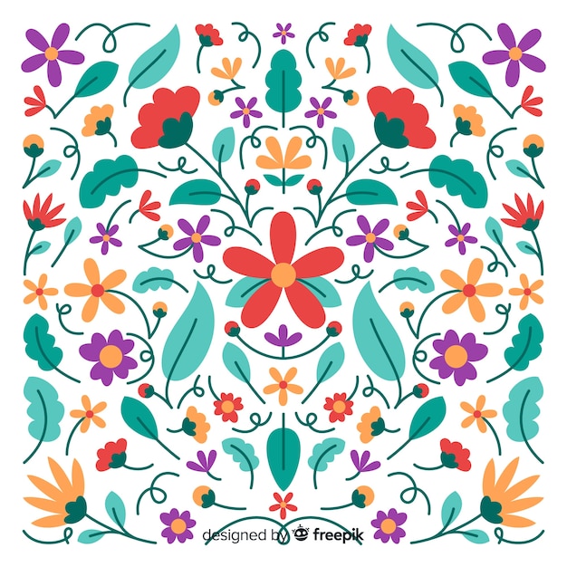 Fundo decorativo floral mexicano do bordado