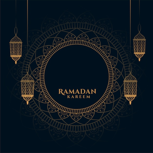 Fundo decorativo ramadan kareem com lanternas árabes