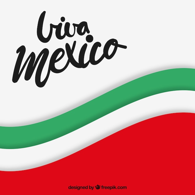 Fundo desenhado à mão da bandeira mexicana