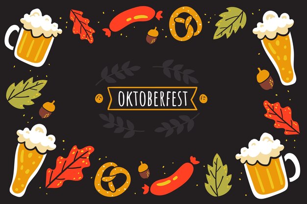 Vetor grátis fundo desenhado à mão da oktoberfest