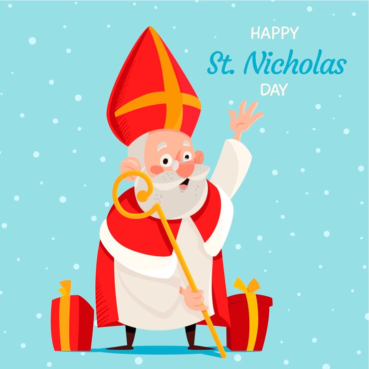 Vetor grátis fundo desenhado à mão do dia de são nicolau