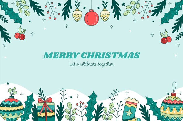 Fundo desenhado à mão para a celebração da temporada de natal