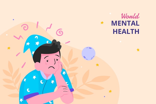Fundo desenhado à mão para o Dia Mundial da Saúde Mental