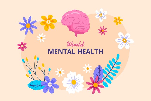 Fundo desenhado à mão para o Dia Mundial da Saúde Mental