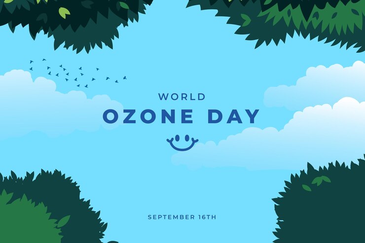 Vetor grátis fundo desenhado à mão para o dia mundial do ozônio