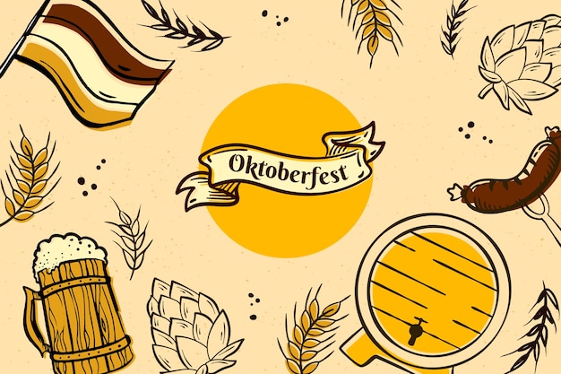 Fundo desenhado à mão para o festival oktoberfest