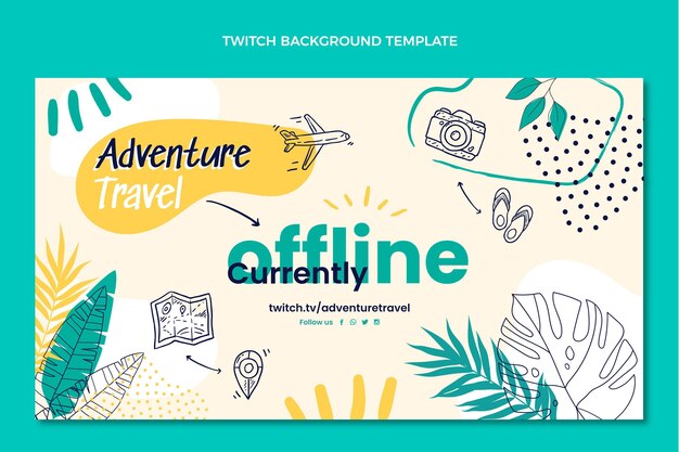 Fundo desenhado à mão para viagens de aventura