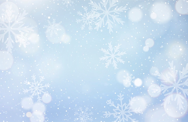 Vetor grátis fundo desfocado de inverno com flocos de neve