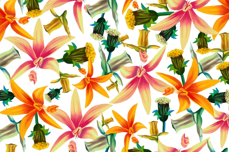 Vetor grátis fundo diferente realista flores coloridas