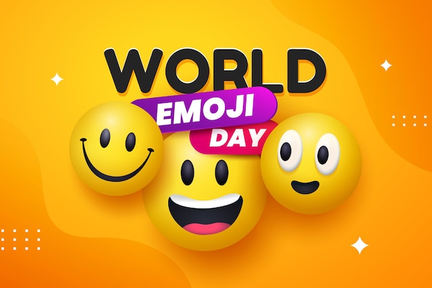 Vetor grátis fundo dinâmico do dia mundial emoji gradiente