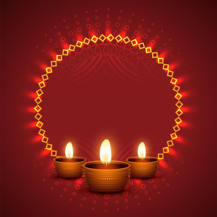Vetor grátis fundo diwali brilhante com design diya realista