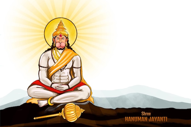 Fundo do cartão de saudação da celebração de hanuman jayanti