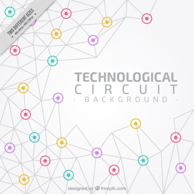 Vetor grátis fundo do circuito tecnológico com detalhes da cor