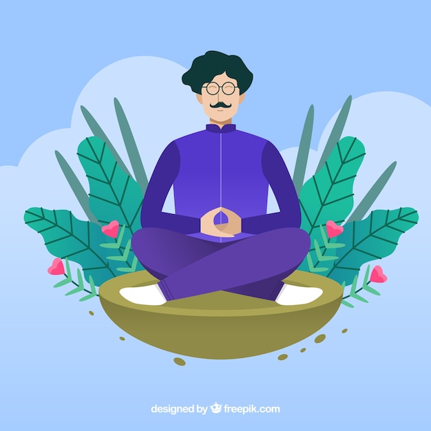 Vetor grátis fundo do conceito de meditação