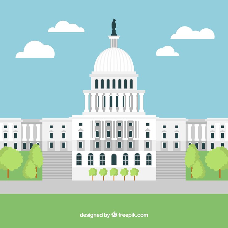 Vetor grátis fundo do congresso dos estados unidos em estilo simples