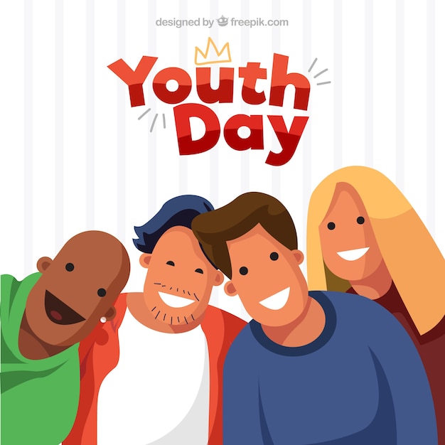 Fundo do dia da juventude com pessoas felizes