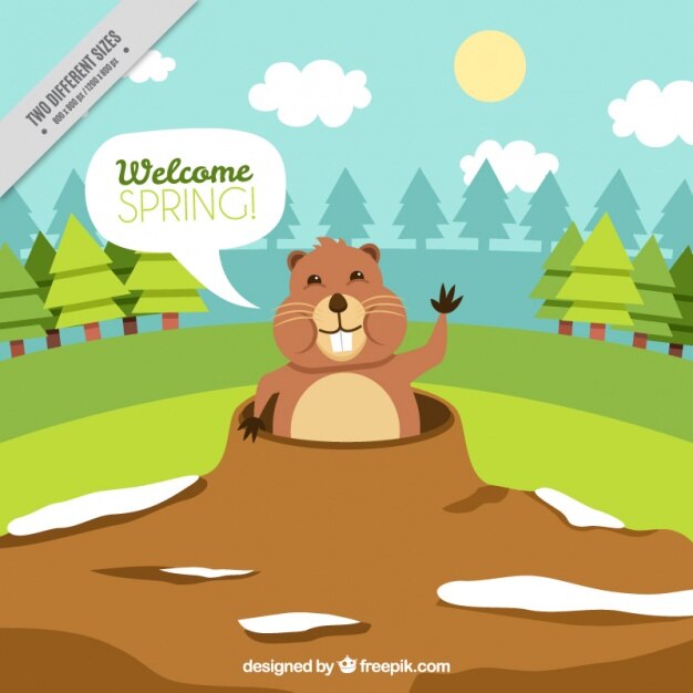 Vetor grátis fundo do dia de groundhog