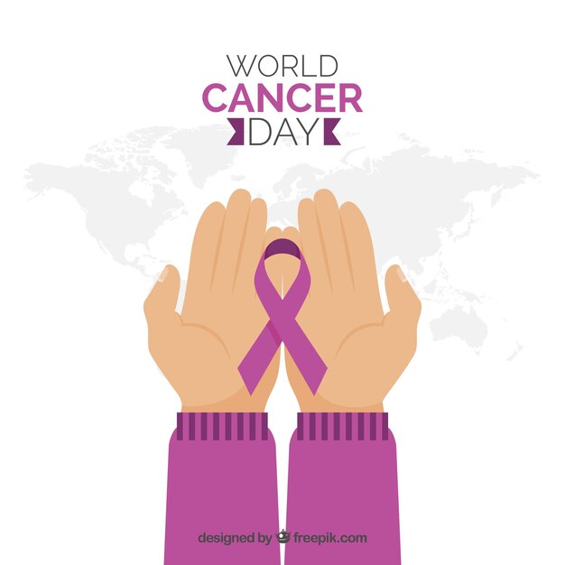 Fundo do dia do câncer mundial plano