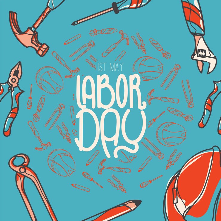 Vetor grátis fundo do dia do trabalho desenhado à mão
