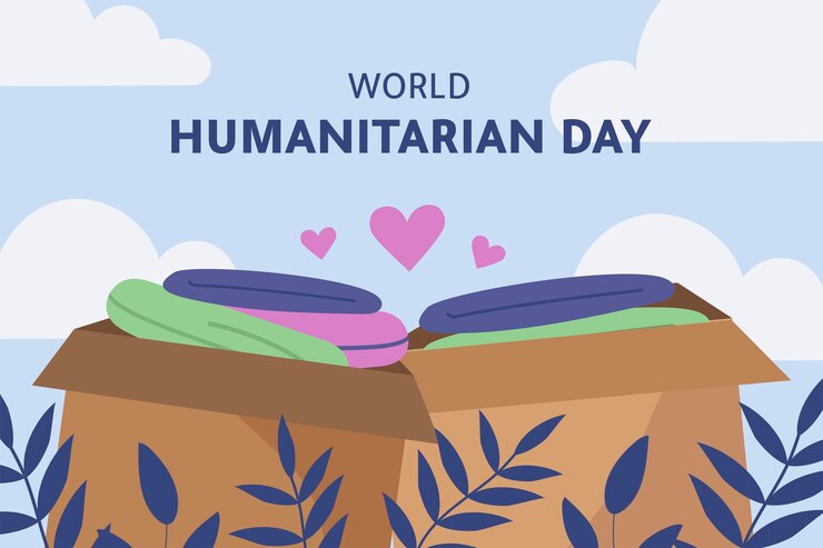 Vetor grátis fundo do dia humanitário do mundo plano