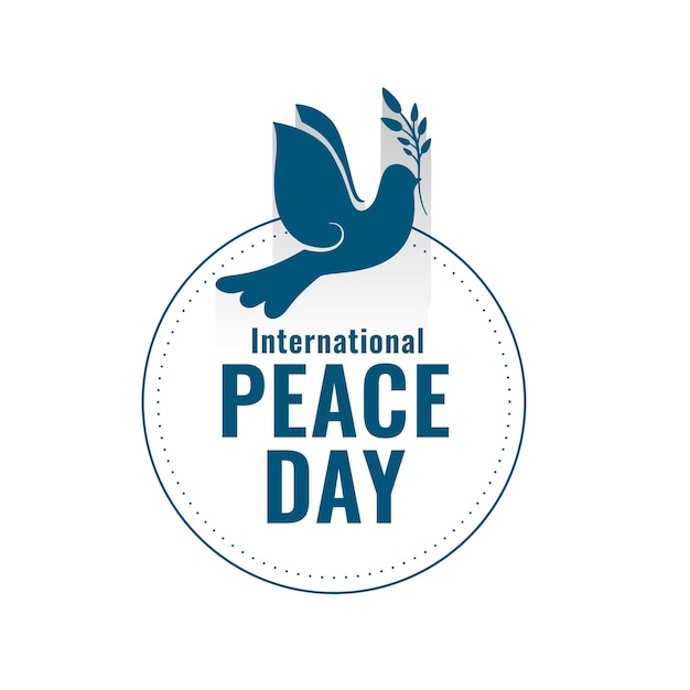Fundo do dia internacional da paz com ilustração vetorial de símbolo de pombo fofo