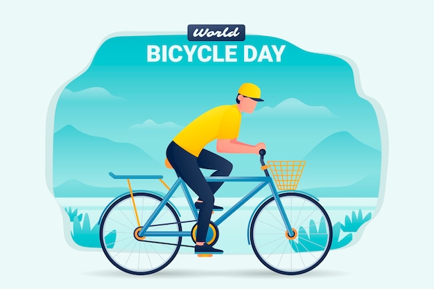 Vetor grátis fundo do dia mundial da bicicleta gradiente