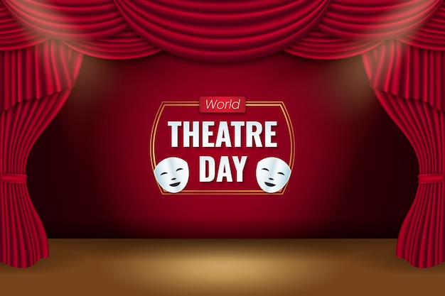 Fundo do dia mundial do teatro gradiente