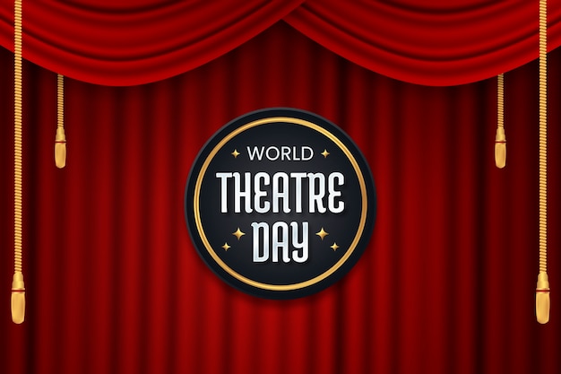 Fundo do dia mundial do teatro gradiente